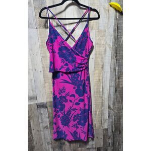 Tori Richard Honolulu Pink and Purple Floral Midi Wrap Dress